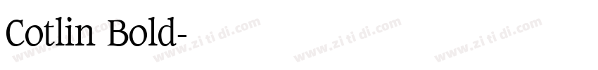 Cotlin Bold字体转换